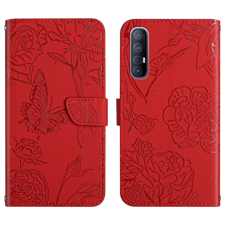 Skin Feel Butterfly Peony Embossed Leather Phone Case, For OPPO Reno2 Z / F, For OPPO Reno3 Pro, For OPPO Reno4 5G, For OPPO Reno4 Pro