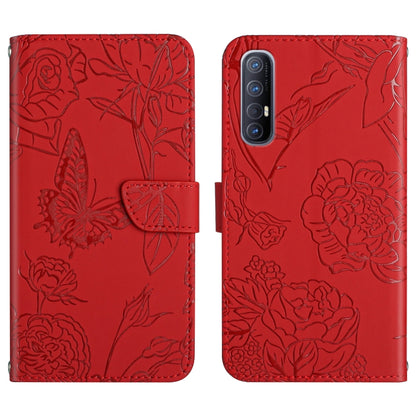 Skin Feel Butterfly Peony Embossed Leather Phone Case, For OPPO Reno2 Z / F, For OPPO Reno3 Pro, For OPPO Reno4 5G, For OPPO Reno4 Pro