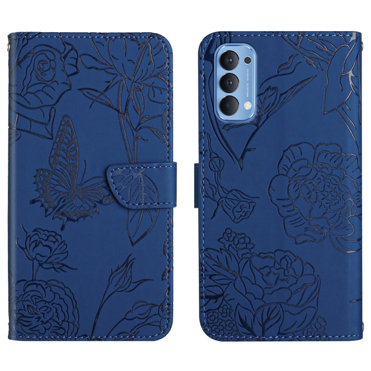 Skin Feel Butterfly Peony Embossed Leather Phone Case, For OPPO Reno2 Z / F, For OPPO Reno3 Pro, For OPPO Reno4 5G, For OPPO Reno4 Pro