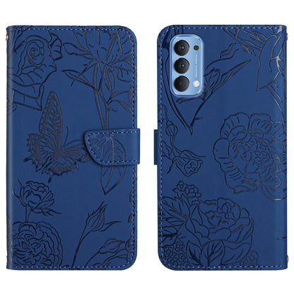 Skin Feel Butterfly Peony Embossed Leather Phone Case, For OPPO Reno2 Z / F, For OPPO Reno3 Pro, For OPPO Reno4 5G, For OPPO Reno4 Pro