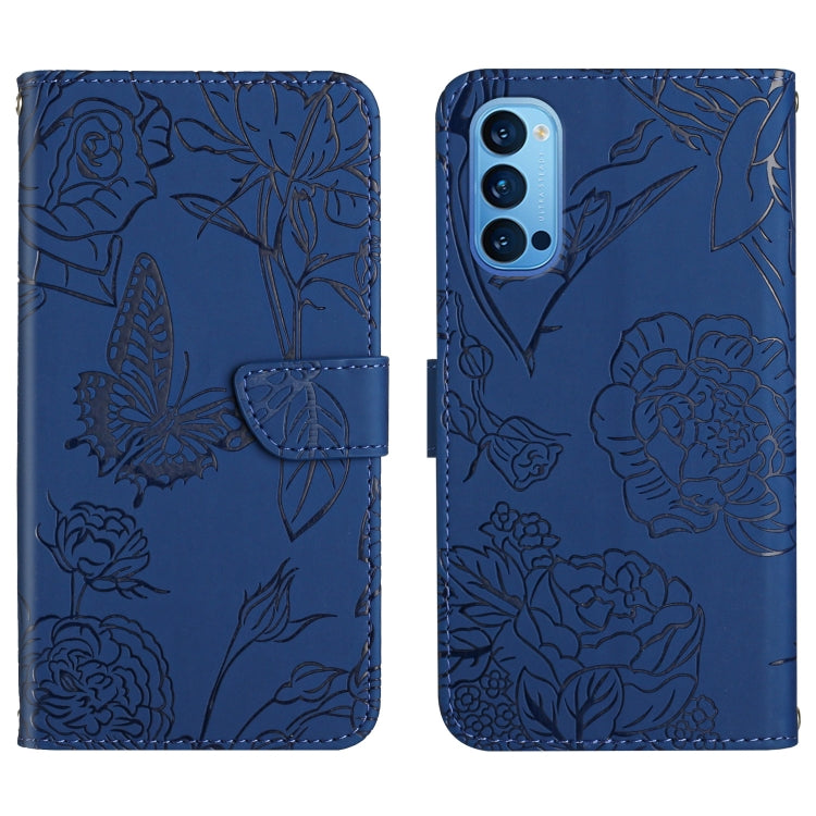 Skin Feel Butterfly Peony Embossed Leather Phone Case, For OPPO Reno2 Z / F, For OPPO Reno3 Pro, For OPPO Reno4 5G, For OPPO Reno4 Pro