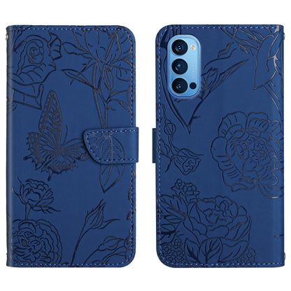 Skin Feel Butterfly Peony Embossed Leather Phone Case, For OPPO Reno2 Z / F, For OPPO Reno3 Pro, For OPPO Reno4 5G, For OPPO Reno4 Pro