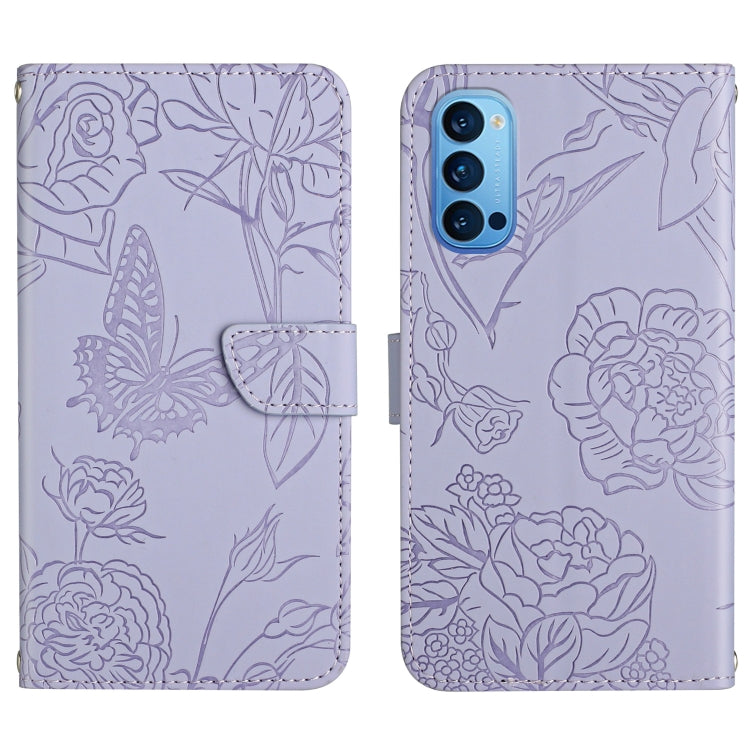 Skin Feel Butterfly Peony Embossed Leather Phone Case, For OPPO Reno2 Z / F, For OPPO Reno3 Pro, For OPPO Reno4 5G, For OPPO Reno4 Pro