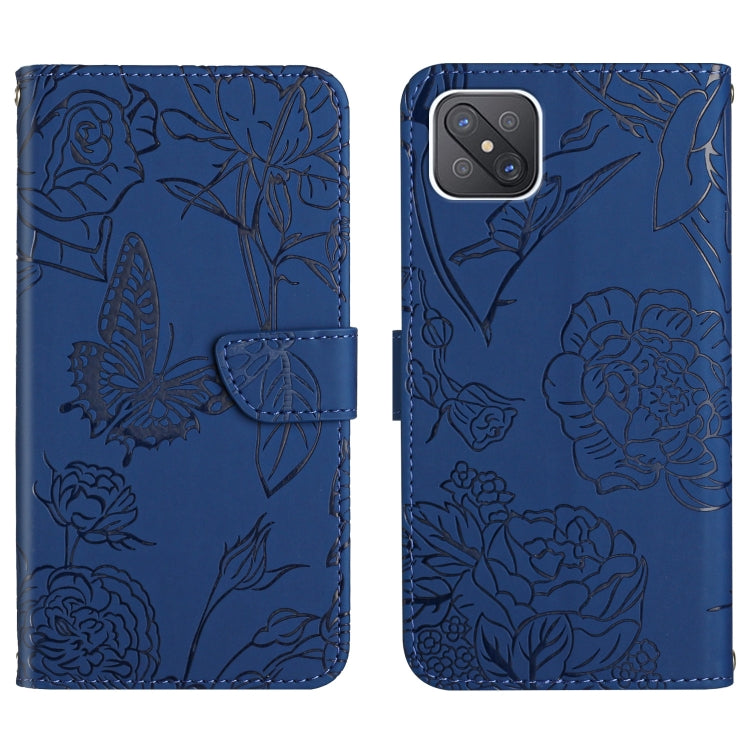 Skin Feel Butterfly Peony Embossed Leather Phone Case, For OPPO Reno4 Z 5G, For OPPO Reno5 4G, For OPPO Reno5 5G, For OPPO Reno5 Pro 5G
