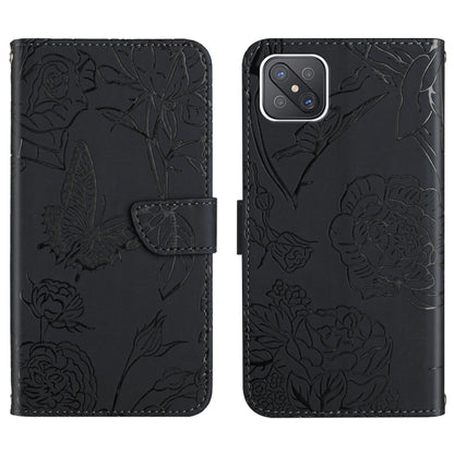 Skin Feel Butterfly Peony Embossed Leather Phone Case, For OPPO Reno4 Z 5G, For OPPO Reno5 4G, For OPPO Reno5 5G, For OPPO Reno5 Pro 5G
