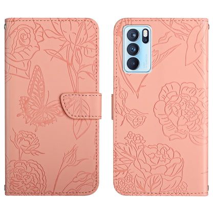 Skin Feel Butterfly Peony Embossed Leather Phone Case, For OPPO Reno6 Pro 5G, For OPPO Reno6 5G, For OPPO Reno6 Pro+, For OPPO Realme 5