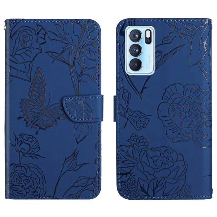 Skin Feel Butterfly Peony Embossed Leather Phone Case, For OPPO Reno6 Pro 5G, For OPPO Reno6 5G, For OPPO Reno6 Pro+, For OPPO Realme 5