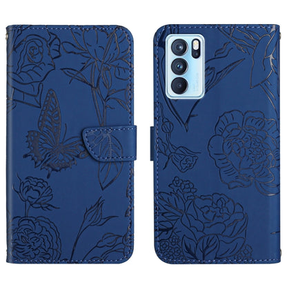 Skin Feel Butterfly Peony Embossed Leather Phone Case, For OPPO Reno6 Pro 5G, For OPPO Reno6 5G, For OPPO Reno6 Pro+, For OPPO Realme 5