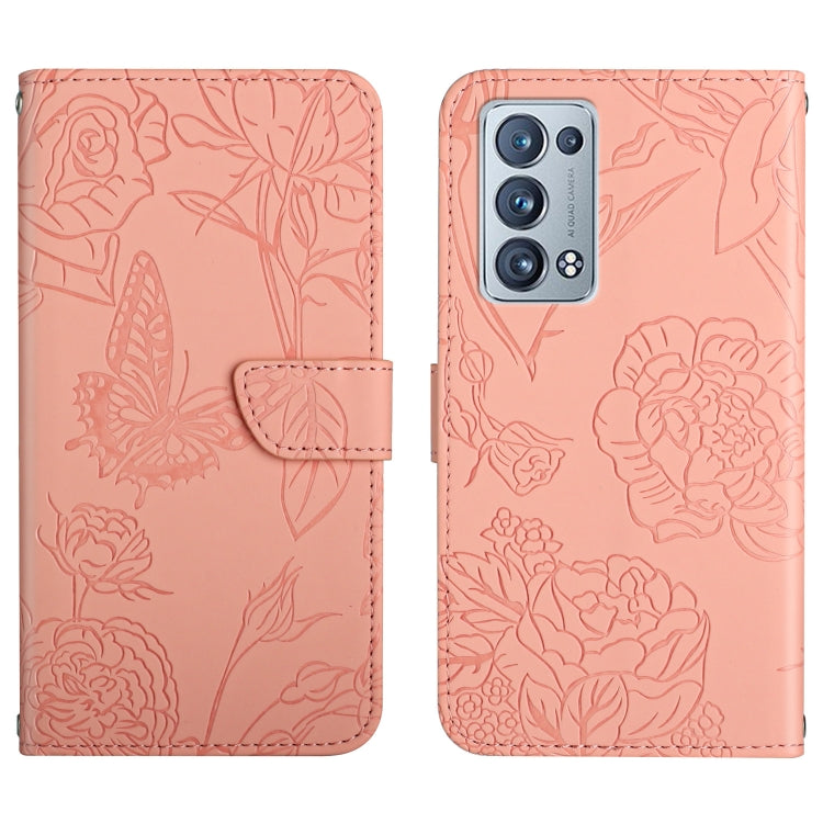 Skin Feel Butterfly Peony Embossed Leather Phone Case, For OPPO Reno6 Pro 5G, For OPPO Reno6 5G, For OPPO Reno6 Pro+, For OPPO Realme 5