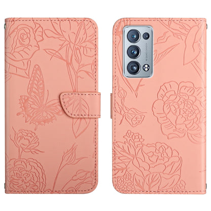 Skin Feel Butterfly Peony Embossed Leather Phone Case, For OPPO Reno6 Pro 5G, For OPPO Reno6 5G, For OPPO Reno6 Pro+, For OPPO Realme 5