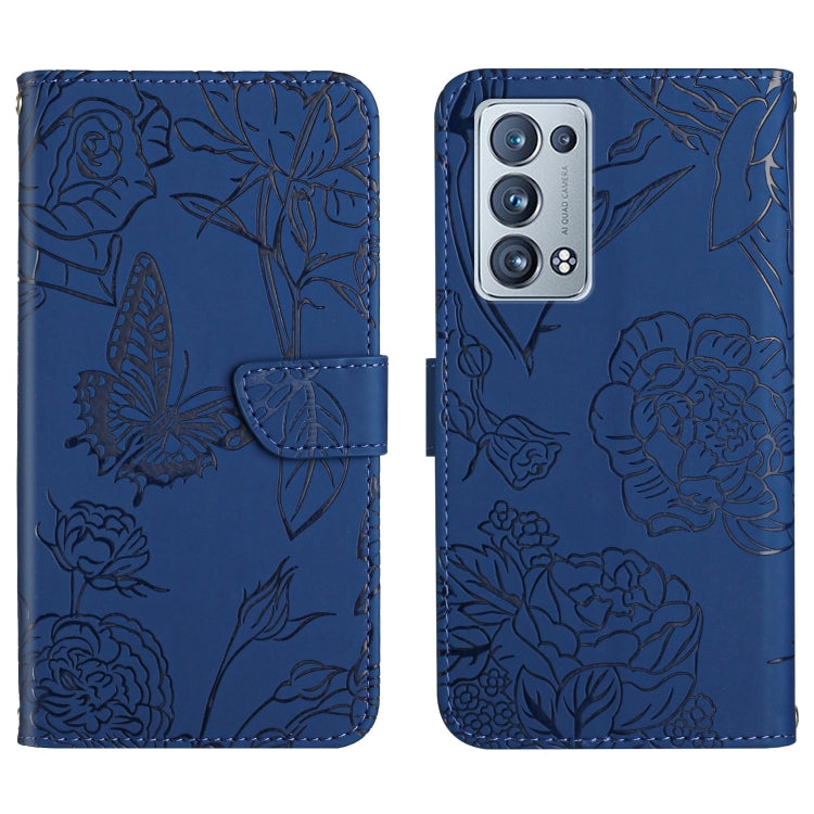 Skin Feel Butterfly Peony Embossed Leather Phone Case, For OPPO Reno6 Pro 5G, For OPPO Reno6 5G, For OPPO Reno6 Pro+, For OPPO Realme 5