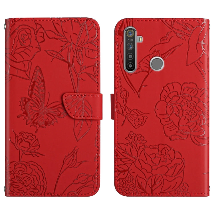 Skin Feel Butterfly Peony Embossed Leather Phone Case, For OPPO Reno6 Pro 5G, For OPPO Reno6 5G, For OPPO Reno6 Pro+, For OPPO Realme 5