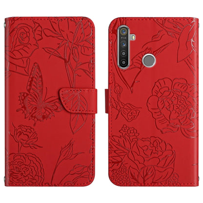 Skin Feel Butterfly Peony Embossed Leather Phone Case, For OPPO Reno6 Pro 5G, For OPPO Reno6 5G, For OPPO Reno6 Pro+, For OPPO Realme 5
