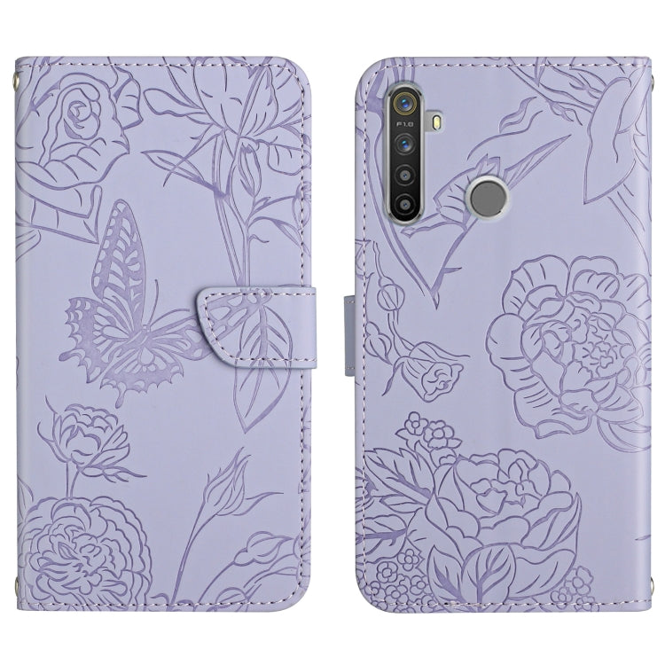 Skin Feel Butterfly Peony Embossed Leather Phone Case, For OPPO Reno6 Pro 5G, For OPPO Reno6 5G, For OPPO Reno6 Pro+, For OPPO Realme 5
