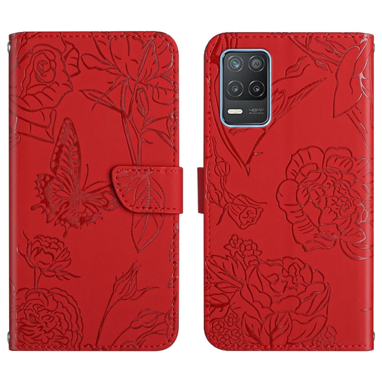 Skin Feel Butterfly Peony Embossed Leather Phone Case, For OPPO Realme 7 Pro, For OPPO Realme 8 5G / V13 5G, For OPPO Realme 8 / 8 Pro, For OPPO Realme 8i
