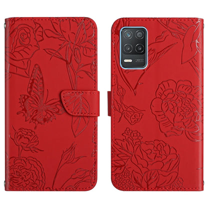 Skin Feel Butterfly Peony Embossed Leather Phone Case, For OPPO Realme 7 Pro, For OPPO Realme 8 5G / V13 5G, For OPPO Realme 8 / 8 Pro, For OPPO Realme 8i