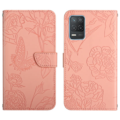 Skin Feel Butterfly Peony Embossed Leather Phone Case, For OPPO Realme 7 Pro, For OPPO Realme 8 5G / V13 5G, For OPPO Realme 8 / 8 Pro, For OPPO Realme 8i