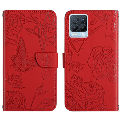 Skin Feel Butterfly Peony Embossed Leather Phone Case, For OPPO Realme 7 Pro, For OPPO Realme 8 5G / V13 5G, For OPPO Realme 8 / 8 Pro, For OPPO Realme 8i