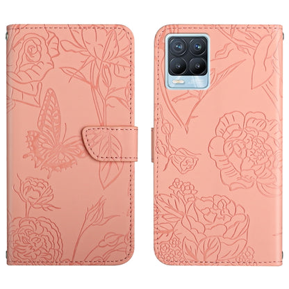 Skin Feel Butterfly Peony Embossed Leather Phone Case, For OPPO Realme 7 Pro, For OPPO Realme 8 5G / V13 5G, For OPPO Realme 8 / 8 Pro, For OPPO Realme 8i
