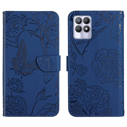 Skin Feel Butterfly Peony Embossed Leather Phone Case, For OPPO Realme 7 Pro, For OPPO Realme 8 5G / V13 5G, For OPPO Realme 8 / 8 Pro, For OPPO Realme 8i