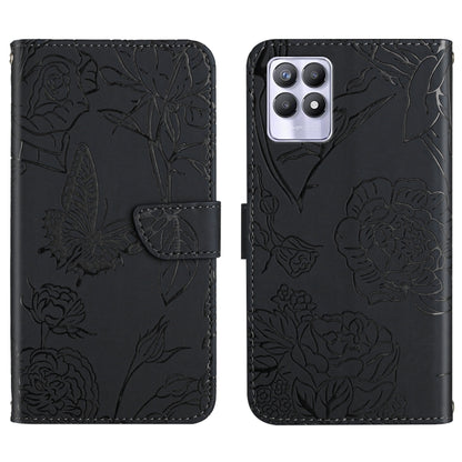 Skin Feel Butterfly Peony Embossed Leather Phone Case, For OPPO Realme 7 Pro, For OPPO Realme 8 5G / V13 5G, For OPPO Realme 8 / 8 Pro, For OPPO Realme 8i