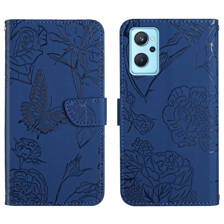 Skin Feel Butterfly Peony Embossed Leather Phone Case, For OPPO Realme 9i, For OPPO Realme C11, For OPPO Realme C15 / C12, For OPPO Realme C20 / C21