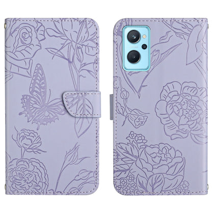 Skin Feel Butterfly Peony Embossed Leather Phone Case, For OPPO Realme 9i, For OPPO Realme C11, For OPPO Realme C15 / C12, For OPPO Realme C20 / C21