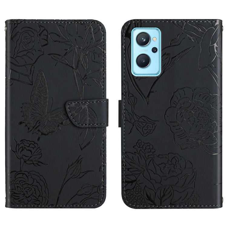 Skin Feel Butterfly Peony Embossed Leather Phone Case, For OPPO Realme 9i, For OPPO Realme C11, For OPPO Realme C15 / C12, For OPPO Realme C20 / C21