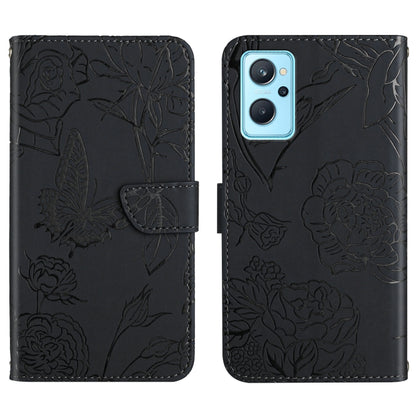 Skin Feel Butterfly Peony Embossed Leather Phone Case, For OPPO Realme 9i, For OPPO Realme C11, For OPPO Realme C15 / C12, For OPPO Realme C20 / C21