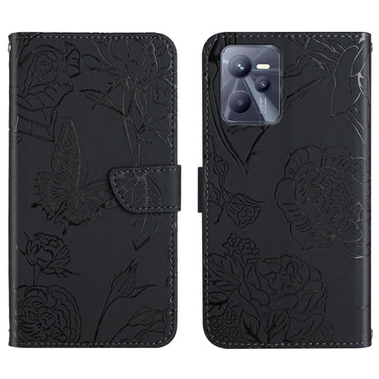 Skin Feel Butterfly Peony Embossed Leather Phone Case, For OPPO Realme C31, For OPPO Realme C35, For OPPO Realme GT, For OPPO Realme GT Master