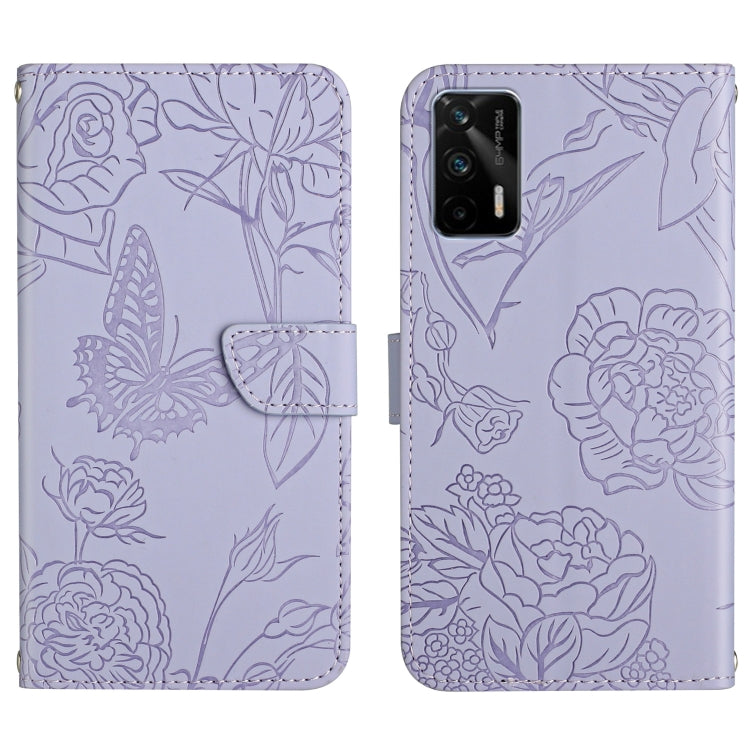 Skin Feel Butterfly Peony Embossed Leather Phone Case, For OPPO Realme C31, For OPPO Realme C35, For OPPO Realme GT, For OPPO Realme GT Master
