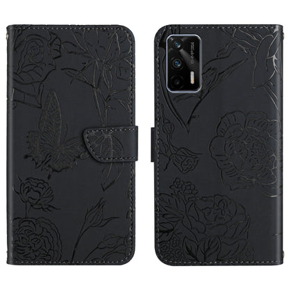 Skin Feel Butterfly Peony Embossed Leather Phone Case, For OPPO Realme C31, For OPPO Realme C35, For OPPO Realme GT, For OPPO Realme GT Master