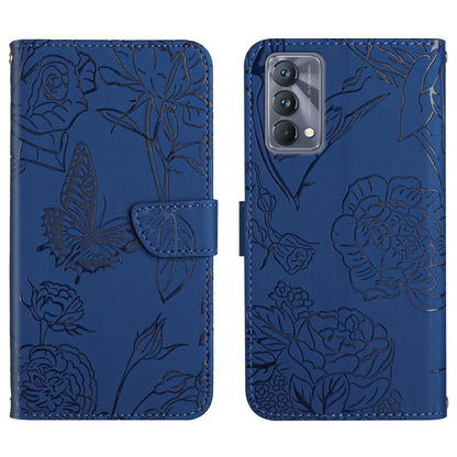Skin Feel Butterfly Peony Embossed Leather Phone Case, For OPPO Realme C31, For OPPO Realme C35, For OPPO Realme GT, For OPPO Realme GT Master