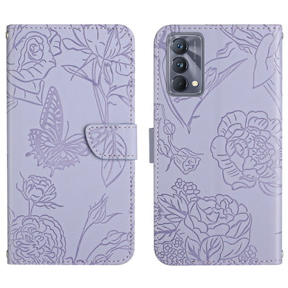 Skin Feel Butterfly Peony Embossed Leather Phone Case, For OPPO Realme C31, For OPPO Realme C35, For OPPO Realme GT, For OPPO Realme GT Master