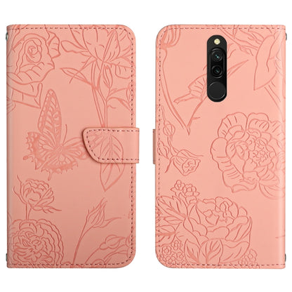 Skin Feel Butterfly Peony Embossed Leather Phone Case, For Xiaomi Redmi 8 / 8A, For Xiaomi Redmi 9, For Xiaomi Redmi 9A, For Xiaomi Redmi 9C