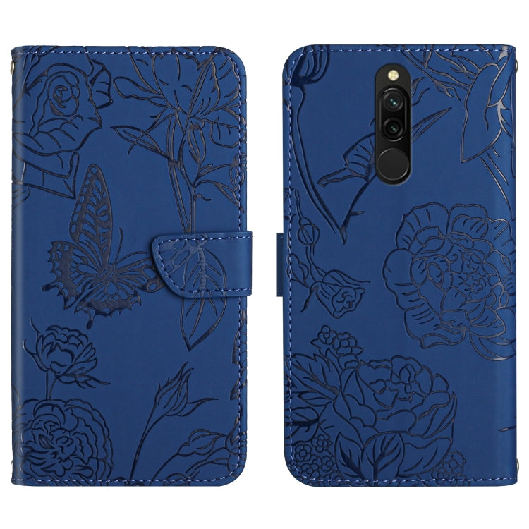 Skin Feel Butterfly Peony Embossed Leather Phone Case, For Xiaomi Redmi 8 / 8A, For Xiaomi Redmi 9, For Xiaomi Redmi 9A, For Xiaomi Redmi 9C