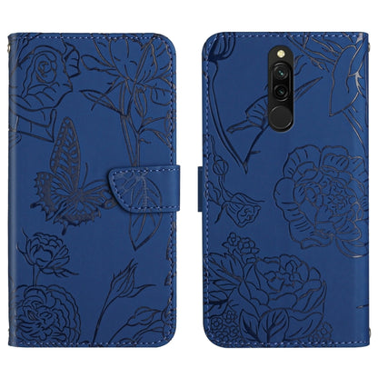 Skin Feel Butterfly Peony Embossed Leather Phone Case, For Xiaomi Redmi 8 / 8A, For Xiaomi Redmi 9, For Xiaomi Redmi 9A, For Xiaomi Redmi 9C