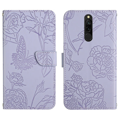 Skin Feel Butterfly Peony Embossed Leather Phone Case, For Xiaomi Redmi 8 / 8A, For Xiaomi Redmi 9, For Xiaomi Redmi 9A, For Xiaomi Redmi 9C