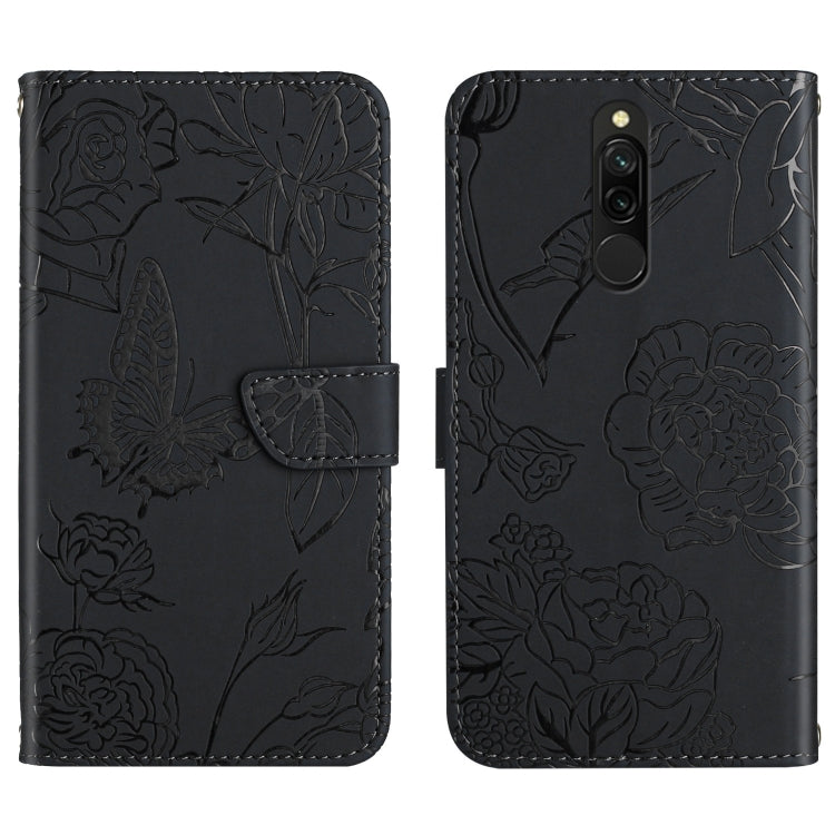 Skin Feel Butterfly Peony Embossed Leather Phone Case, For Xiaomi Redmi 8 / 8A, For Xiaomi Redmi 9, For Xiaomi Redmi 9A, For Xiaomi Redmi 9C