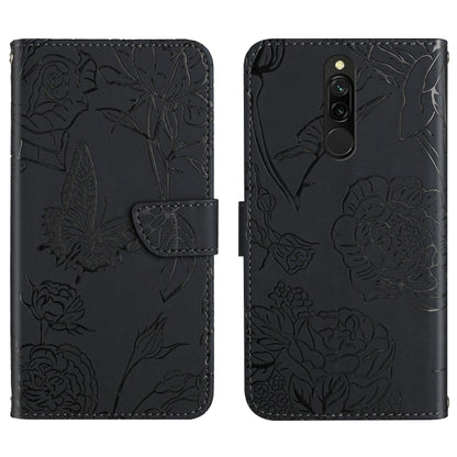Skin Feel Butterfly Peony Embossed Leather Phone Case, For Xiaomi Redmi 8 / 8A, For Xiaomi Redmi 9, For Xiaomi Redmi 9A, For Xiaomi Redmi 9C