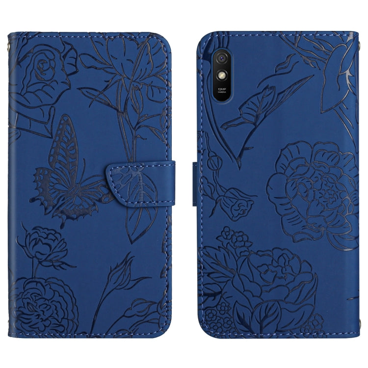 Skin Feel Butterfly Peony Embossed Leather Phone Case, For Xiaomi Redmi 8 / 8A, For Xiaomi Redmi 9, For Xiaomi Redmi 9A, For Xiaomi Redmi 9C