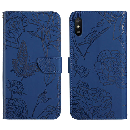 Skin Feel Butterfly Peony Embossed Leather Phone Case, For Xiaomi Redmi 8 / 8A, For Xiaomi Redmi 9, For Xiaomi Redmi 9A, For Xiaomi Redmi 9C