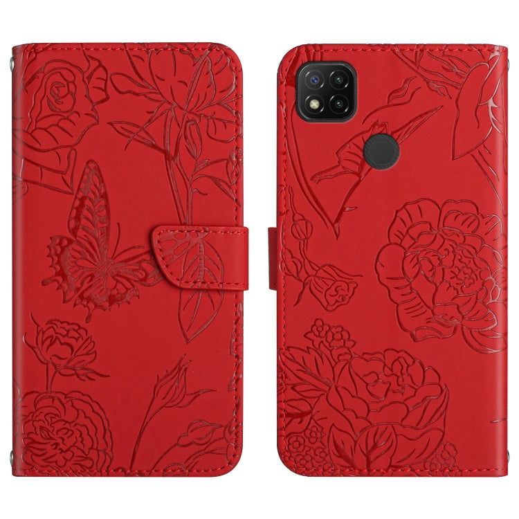 Skin Feel Butterfly Peony Embossed Leather Phone Case, For Xiaomi Redmi 8 / 8A, For Xiaomi Redmi 9, For Xiaomi Redmi 9A, For Xiaomi Redmi 9C