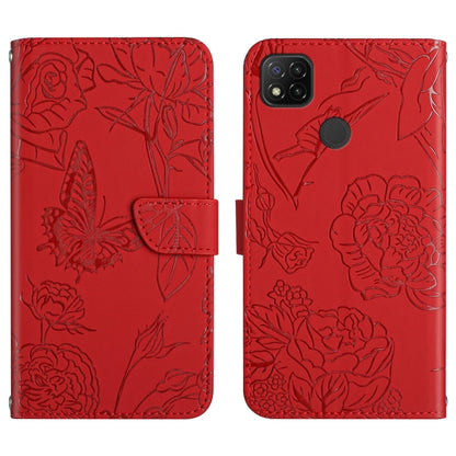 Skin Feel Butterfly Peony Embossed Leather Phone Case, For Xiaomi Redmi 8 / 8A, For Xiaomi Redmi 9, For Xiaomi Redmi 9A, For Xiaomi Redmi 9C