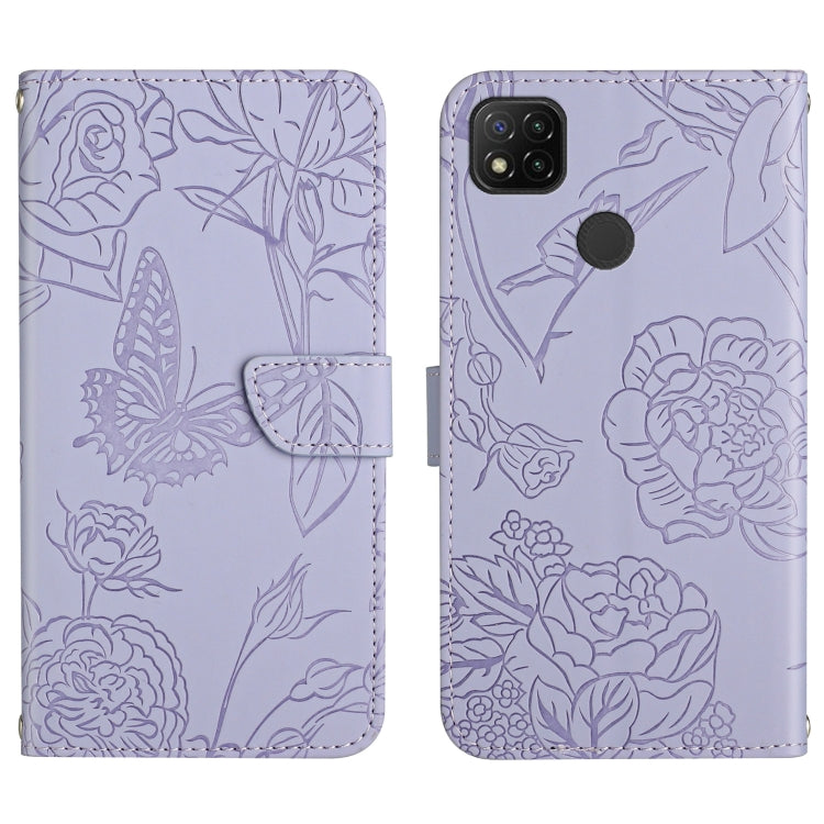 Skin Feel Butterfly Peony Embossed Leather Phone Case, For Xiaomi Redmi 8 / 8A, For Xiaomi Redmi 9, For Xiaomi Redmi 9A, For Xiaomi Redmi 9C