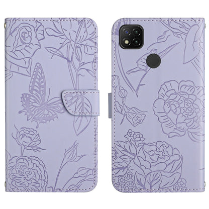 Skin Feel Butterfly Peony Embossed Leather Phone Case, For Xiaomi Redmi 8 / 8A, For Xiaomi Redmi 9, For Xiaomi Redmi 9A, For Xiaomi Redmi 9C