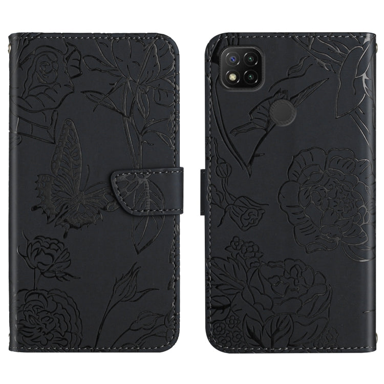 Skin Feel Butterfly Peony Embossed Leather Phone Case, For Xiaomi Redmi 8 / 8A, For Xiaomi Redmi 9, For Xiaomi Redmi 9A, For Xiaomi Redmi 9C