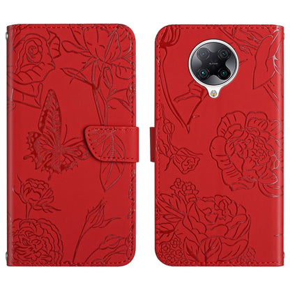 Skin Feel Butterfly Peony Embossed Leather Phone Case, For Xiaomi Redmi 10 4G, For Xiaomi Redmi 10 5G / Note 11E, For Xiaomi Redmi 10C, For Xiaomi Redmi K30 Pro