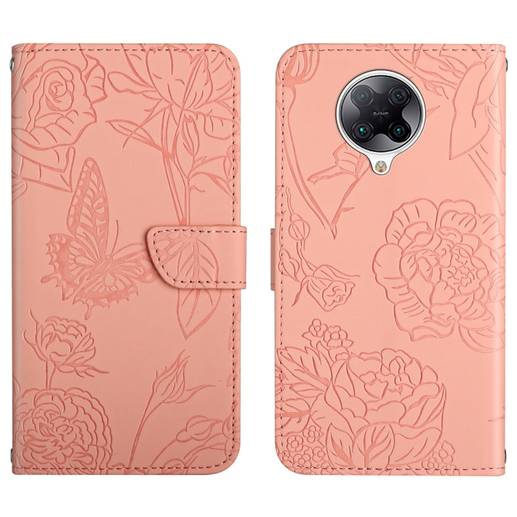 Skin Feel Butterfly Peony Embossed Leather Phone Case, For Xiaomi Redmi 10 4G, For Xiaomi Redmi 10 5G / Note 11E, For Xiaomi Redmi 10C, For Xiaomi Redmi K30 Pro