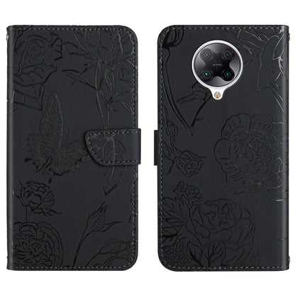 Skin Feel Butterfly Peony Embossed Leather Phone Case, For Xiaomi Redmi 10 4G, For Xiaomi Redmi 10 5G / Note 11E, For Xiaomi Redmi 10C, For Xiaomi Redmi K30 Pro